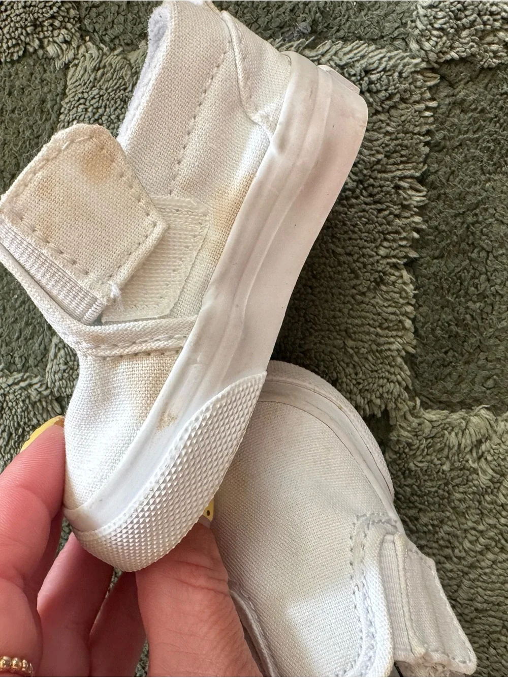 Vans Kids White Slip-On Canvas Sneakers